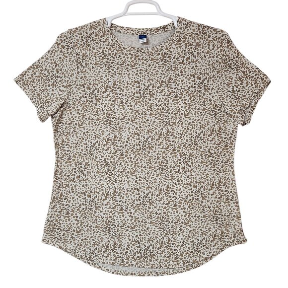 Old Navy Womens Large Animal Print Lightweight Short Sleeve Tee Shirt - Picture 1 of 7